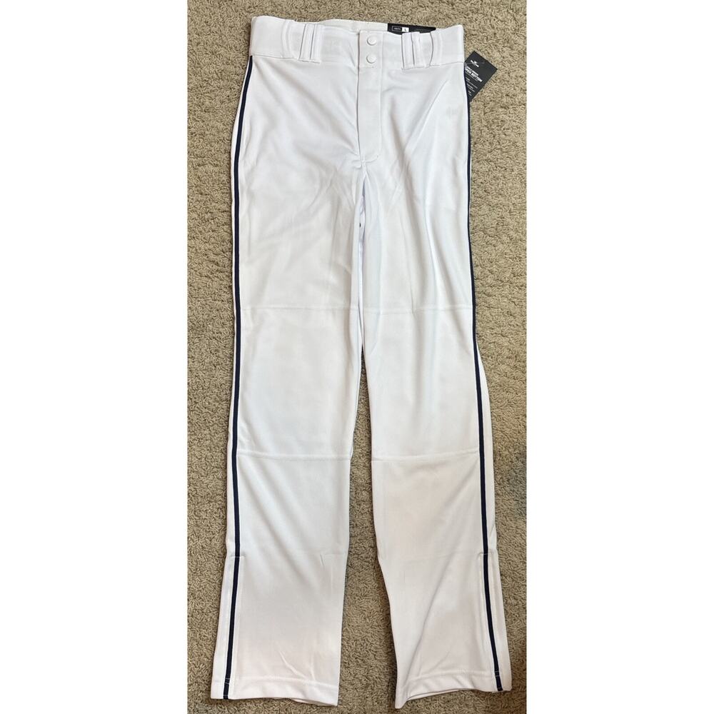 New Champro Sports Youth MVP Open Bottom Baseball Pants BP91U White Blue Size L